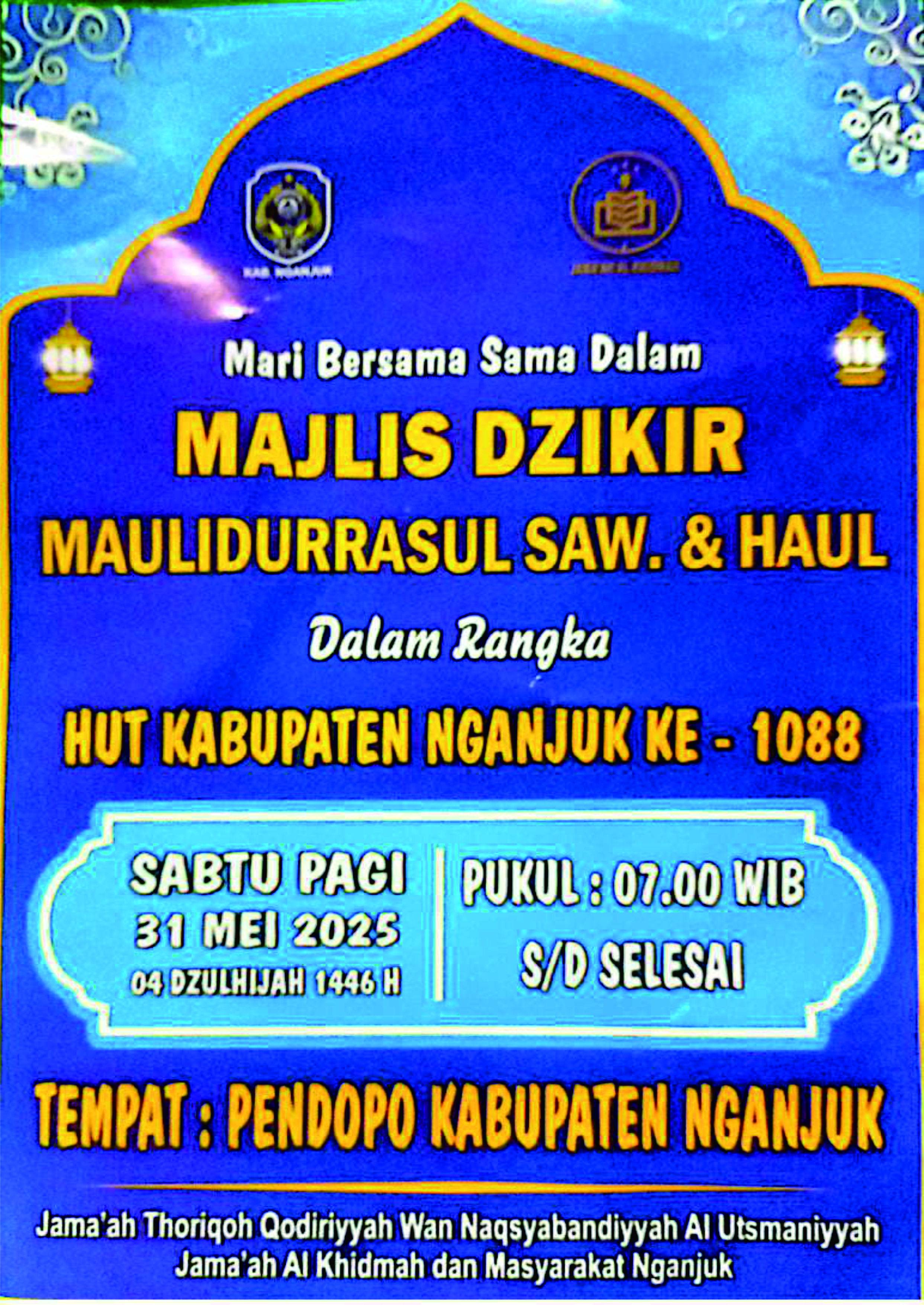 Majlis Dzikir Maulidurrasul Muhammad SAW dalam Rangka HUT Kabupaten Nganjuk Ke-1088